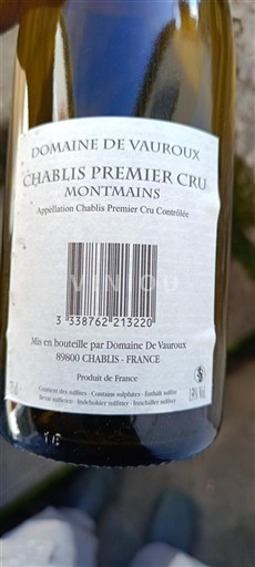 Burgund Chablis Premier Cru Domaine Vauroux Montmains 2021