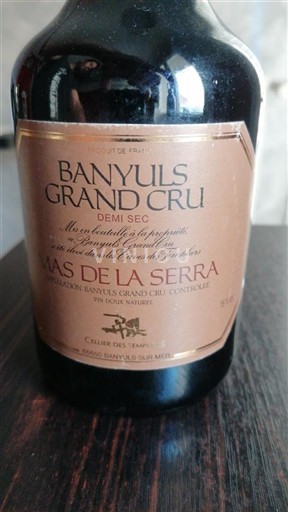 Viner Rouge demi-sec Mas de la Serra Cave des Templiers 2003 Frankrike Roussillon Banyuls Grand Cru AOC