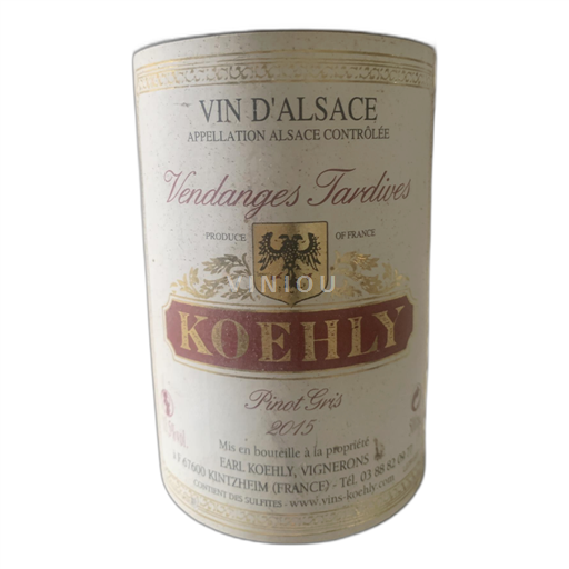 Alsácia Não especificado Koehly Vendanges Tardives 2015