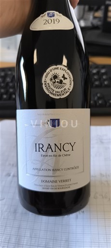 Burgund Irancy Domaine Verret Élevé en fût de chêne 2019
