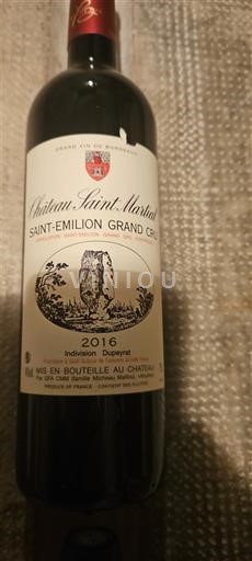 Bordeaux Saint-Émilion Grand Cru Grand Cru Château Saint-Martin 2016