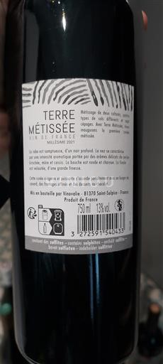 Југозапад Nespecificirano Vinovalie Terre Métissée 2021