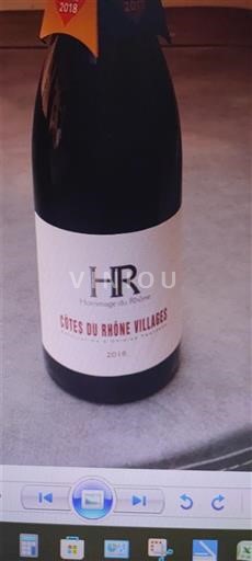 Vinuri Rouge sec Hommage du Rhône 2016 Franța Valea Ronului Côtes-du-rhône-villages AOC