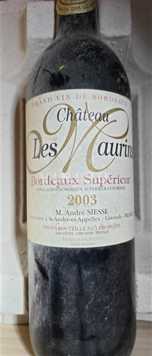 Bordo Bordo superior Château Maurins 2003