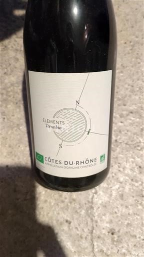 Rhônedalen Côtes-du-rhône Éléments Terra bio 2019