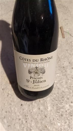 Rhônedalen Côtes-du-rhône Prieurs St-Julien 2019