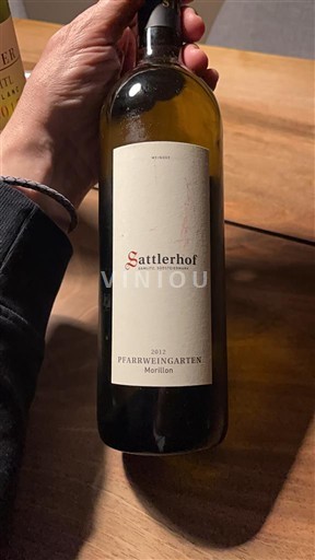 Vin Blanc sec Pfarrweingarten Morillon Sattlerhof 2012 Austri Steiermark Steiermarku Jugor DAC