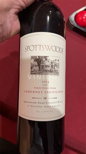 Californiske AVA-er Napa Valley Spottswoode Cabernet Sauvignon 2014