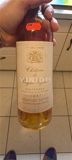 Bordeaux Sauternes Château Rayne Vigneau 1987