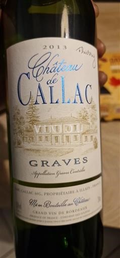 Bordoja Graves Château Callac 2013