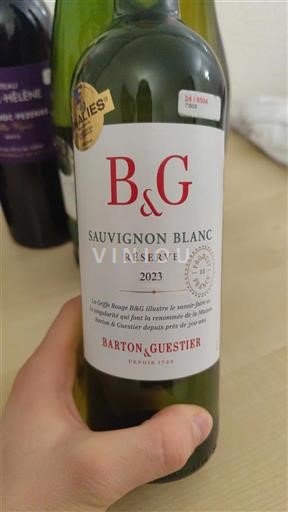 Vin Blanc sec Sauvignon Blanc Réserve Barton & Guestier 2023 Francuska Dolina Loare Долина Лоаре IGP