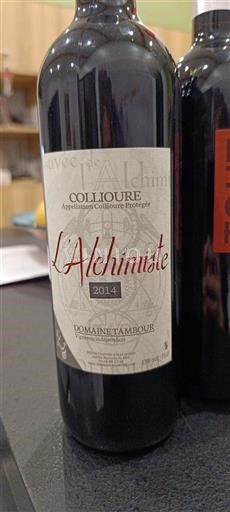Roussillon Collioure Domaine Tambour L'Alchimiste 2014