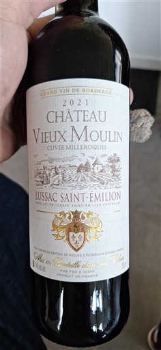 Bordo Лусак-Сент-Емилион Château Vieux Moulin Millésimes 2021