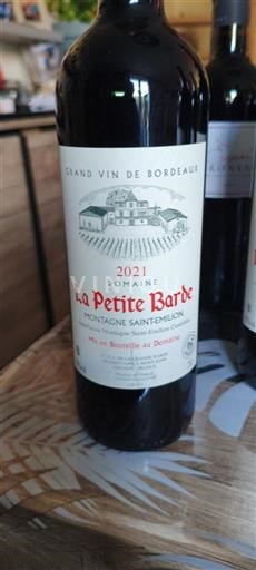 Бордо Монтань-Сент-Емільйон Domaine La Petite Barbe 2021