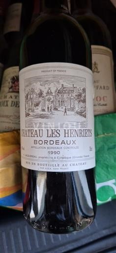 Vini Rouge sec Château Les Henriets 1990 Francia Bordeaux AOC
