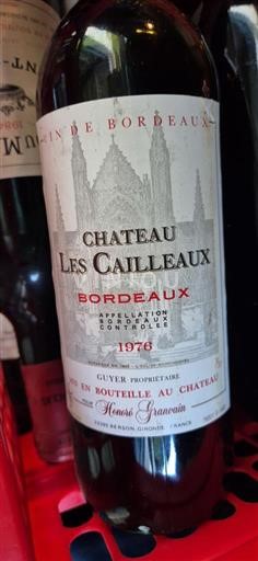 Verërat Rouge sec Château Les Cailleaux 1976 Francë Bordoja Bordo AOC