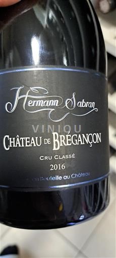 Viinit Rouge sec Hermann Sabran Château Brégançon 2016 Ranska Provence Côtes-de-provence AOC
