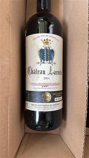 Bordoja Castillon-côtes-de-bordeaux Château Lacoste 2016