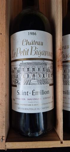 Bordoja Saint-Émilion Château Le Petit Bigaroux 1986