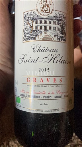 Wines Rouge sec Château Saint-Hilaire 2015 France Bordeaux Graves AOC