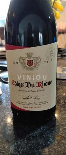 Wines Rouge sec Chassaux et Fils 2024 France Rhône Valley Côtes-du-Rhône AOC