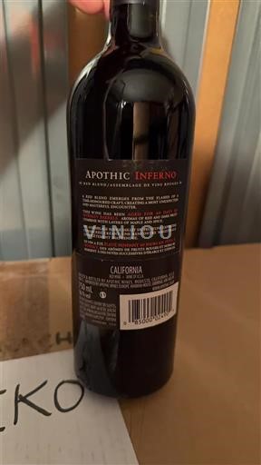 Viinit Rouge sec Inferno Apothic 2017 Yhdysvallat Kalifornialaiset AVA:t Määrittelemätön AVA