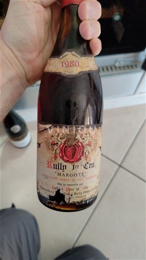 Verërat Rouge sec Margote 1980 Francë Burgundi Rully AOC Premier Cru