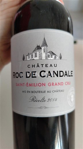 Viinit Rouge sec Château Roc de Candale 2014 Ranska Bordeaux Saint-Émilion Grand Cru AOC Grand Cru