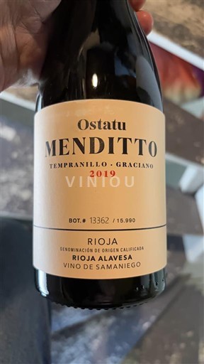 Vinos Rouge sec Menditto Ostatu 2019 España La Rioja Rioja DO