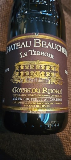 Vinhos Rouge sec Le Terroir Château Beauchéne 2021 França Vale do Ródano Côtes-do-Ródano AOC