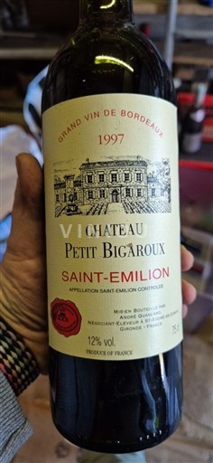 Bordoja Saint-Émilion Château Petit Bigaroux 1997