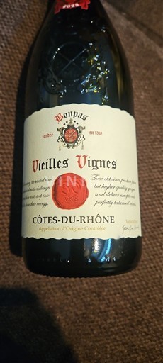 Rượu vang Rouge sec Vieilles Vignes Bonpas Non millésimé Pháp Thung lũng Rhône Côtes-du-rhône AOC
