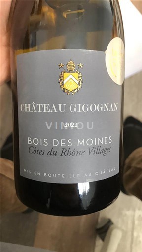 Wijnen Blanc demi-sec Bois des Moines Château Gigognan 2022 Frankrijk Rhônevallei Côtes-du-rhône-villages AOC