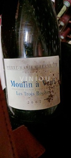 Wijnen Rouge sec Les Trois Roches Pierre-Marie Chermette 2007 Frankrijk Beaujolais Moulin-à-vent AOC