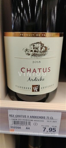 Alpe in reke Rona Ardeška. Vignerons Ardéchois Chatus 2018