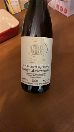 Verërat Blanc liquoreux Münsterer Kapellenberg Riesling Trockenbeerenauslese Göttelmann 2005 Gjermania Nahe