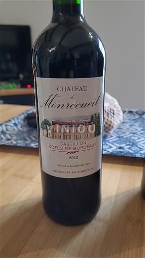 Bordoja Castillon-côtes-de-bordeaux Château Monrecueil 2012 2012