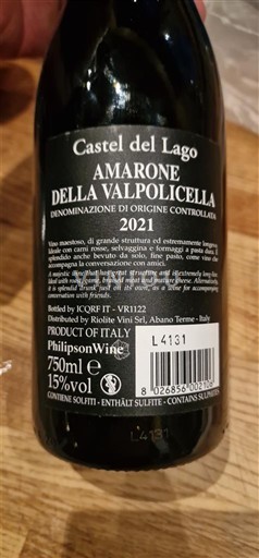 Venecia Amarone della Valpolicella Castel del Lago 2021