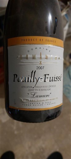 Burgund Pouilly-fuissé Domaine Romanin Lamure 2007