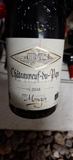 Vin Rouge sec Château Monan 2018 France Vallée du Rhône Châteauneuf-du-pape AOC