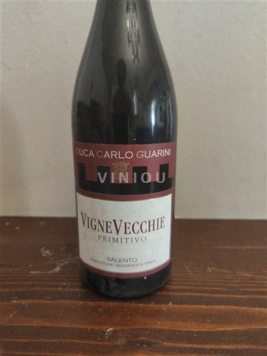 Vini Rouge sec Vigne Vecchie Duca Carlo Guarini 2018 Italia Puglia Susumaniello Salento IGT
