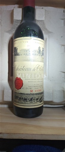 Verërat Rouge sec Château Clos 1973 Francë Bordoja Bordeaux Supérieur AOC