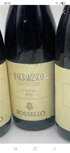 Verërat Rouge sec Riserva Rossello 1992 Itali Piemonte Barbaresco DOCG