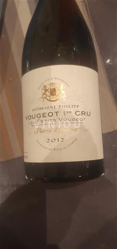 Burgundi E paspecifikuar Premier Cru Domaine Philippe Les Petits Vougeot 2012