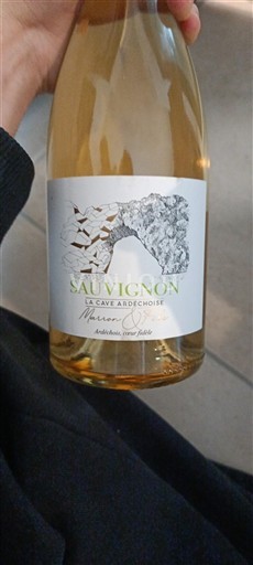 Alpe in reke Rona Ardeška. La Cave Ardéchoise Sauvignon Neleten.