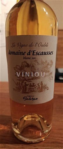 Jugperëndim Gaillac Domaine Escausses La Vigne de l'Oubli 2018
