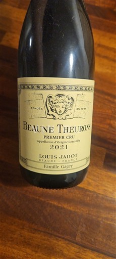 Viner Rouge sec Beaune Theurons Louis Jadot 2021 Frankrike Burgund Beaune AOC Premier Cru