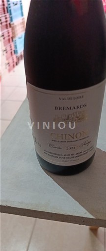 Vinhos Rouge sec Bremards 2023 França Vale do Loire Chinon AOC