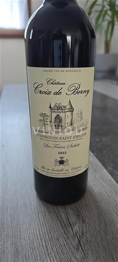 Bordeaux Puisseguin-saint-émilion Château Croix de Berry Les Fins Calots 2022