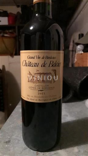 Bordo Кастијон Кот де Бордо Château Belcier 2021